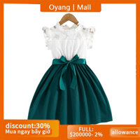 Mgo Bé Gái Đi Biển Đầm Dự Tiệc Ren Trẻ Em Tay Ngắn Màu Mùa Hè Đi Biển Sundress Đầm Công Chúa