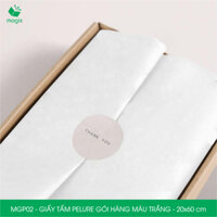 MGP02 - 20x60 cm - 1000 tấm giấy Pelure trắng gói hàng, giấy chống ẩm 2 mặt mịn, giấy bọc hàng