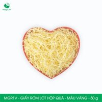 MGR1V - 50g  Giấy rơm lót hộp quà màu vàng - Giấy sợi rơm trang trí - Giấy vụn chống sốc