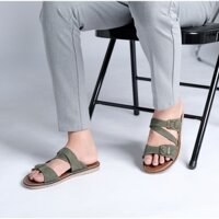 MH12 - Dép Nam Nữ Dây Quai Xỏ Ngón Basic Chất Liệu Da Bò Đế Cao Su Nguyên Khối