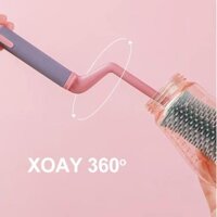 MH779 KL Bộ cọ rửa bình sữa cho bé Silicone Beedol cao cấp Tay cầm xoay 360 độ, cọ núm ti, cọ rửa ống hút