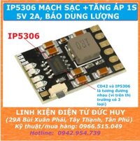 MHCD42, IP5306 MẠCH SẠC PIN 1S KÈM TĂNG ÁP 5V 2A, CÓ ĐÈN BÁO DUNG LƯỢNG