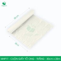 MHP1T - 0.3x25m - CUỘN GIẤY KRAFT TỔ ONG MÀU TRẮNG CHỐNG SỐC THAY THẾ BÓNG KHÍ XỐP HƠI ĐÓNG HÀNG