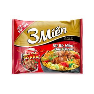 Mì 3 Miền Gold bò hầm rau thơm gói 75g