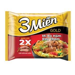 Mì 3 Miền Gold bò hầm rau thơm gói 75g