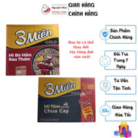 Mì 3 Miền Gold Tôm Chua Cay Đặc Biệt( tặng nước chấm)/ Bò Hầm Rau Thơm Thùng 30 Gói