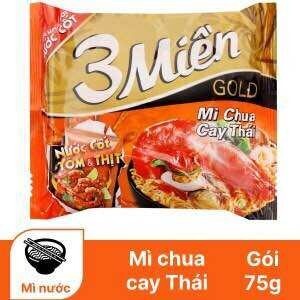 Mì 3 miền tôm chua cay 65g - Thùng 30 gói