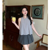 MÌ - ÁO KIỂU YẾM BABYDOLL SỌC CARO - CELY CARO TOP