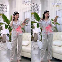 Mi Cần Thơ 🦋 BIG SIZE (L-2XL) Bộ pijama LỤA SATIN PHỐI, có túi quần