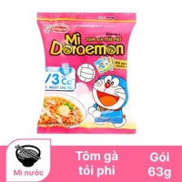 Mì Doraemon tôm gà tỏi phi gói 63g- THÙNG 30 GÓI