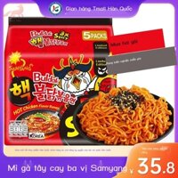 Mì gà tây Hàn Quốc 140g*5 bịch mì ăn liền biến thái siêu cay chính hãng