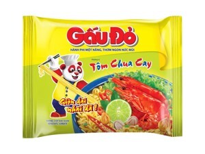 Mì Gấu Đỏ tôm chua cay gói 63g
