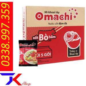 Mì khoai tây sốt bò hầm Omachi thùng 30 gói x 80g