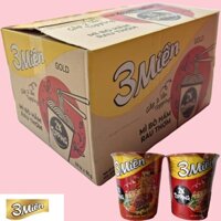 MÌ LY  BÒ HẦM RAU THƠM 3 MIỀN GOLD 65g thùng 24 ly