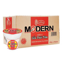 Mì ly Modern lẩu thái tôm - Thùng 24 ly x 65g