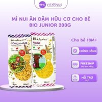 Mì nui ăn dặm hữu cơ cho bé Bio Junior 200g từ 8 tháng tuổi (Hình vỏ sò/ Hình sợi)