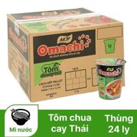 Mì Omachi Ly Không Thịt Vị Tôm Chua Cay 66g
