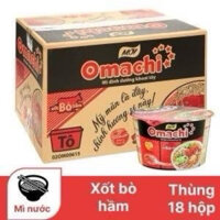 Mì Omachi xốt bò hầm khoai tây 92g (thùng 18 hộp) gói