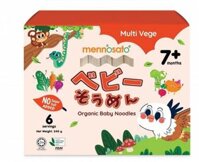 Mì Rau Củ Hữu Cơ Cho Bé Hỗn Hợp 6 Vị 240g MenNoSato Organic Baby Noodle Multi Vege