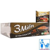 Mì Tôm Chua Cay 3 Miền Gold Thùng 30 Gói x 75g/gói