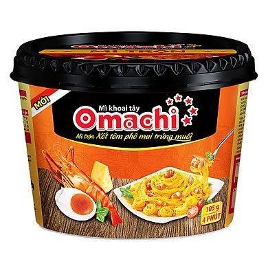 Mì trộn Omachi xốt tôm phô mai trứng muối hộp 105g