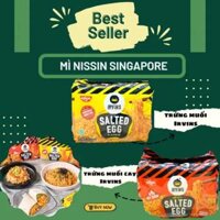 Mì trứng muối Nissin Irvins Singapore vị không cay- Hương vị Singapore bùng nổ trong từng sợi mì( lốc 5 gói)