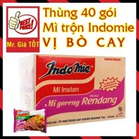 Mì xào khô / Mì trộn Indomie Mi Goreng Rasa Rendang vị bò cay - Thùng 40 gói 91g [Mr. Giá TỐT]