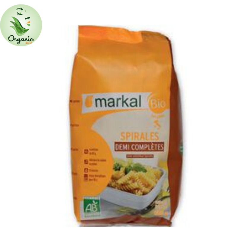 Mì xoắn bán lứt hữu cơ Markal gói 500g