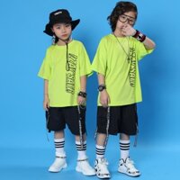 [Miaomiao] [Khiêu vũ đường phố thiên thần Hàn Quốc 1] Bộ đồ khiêu vũ Jazz dành cho trẻ em Áo thun ngắn tay phong cách mới 2022 Áo thun ngắn tay phong cách mới cho bé gái mùa hè Quần áo trẻ em dáng rộng mặc đường phố 9.Mưa thịnh vượng