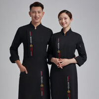 [Miaomiao] [Quần áo đầu bếp Shihang] Quần áo làm việc đầu bếp khách sạn Mùa thu đông Bánh mì bánh mì dài tay bảy điểm Kích thước béo cực lớn Nhà hàng phương Tây Trung Quốc. Mưa thịnh vượng