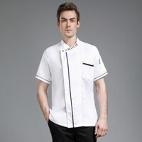 [Miaomiao] [Quần áo đầu bếp Shihang] Phục vụ bánh ngọt Đầu bếp Quần áo làm việc Quần áo mùa hè ngắn tay Nam Nữ Bánh mì Pizza Shop Quần áo đầu bếp Quần áo làm việc màu trắng.Su Shiyu