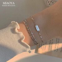 MIAOYA Fashion Jewelry Shop 2 vòng tay kim loại cho nữ phụ kiện thiết kế dây chuyền phong cách punk cho học sinh món quà sinh nhật đẹp