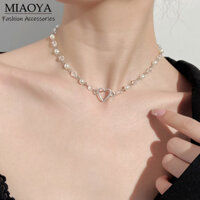 MIAOYA Fashion Jewelry Shop Vòng cổ thiết kế trái tim hợp thời trang cho phụ nữ Vòng tay chuỗi ngọc trai cho học sinh Đặt phụ kiện