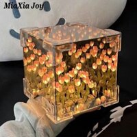 MiaXia Joy Rubik 's Cube Tulip DIY Đèn Handmade Bán Thành Phẩm Ống Kính Acrylic Hoa Biển Cube Đèn Ngủ