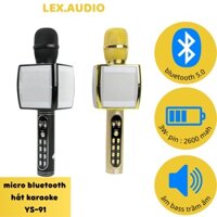 Mic bluetooth không dây, Mic hát karaoke YS91 có loa bass chuẩn, Bảo hành 6 tháng - LEX AUDIO