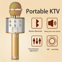 Mic Hát Karaoke Cầm Tay Không Dây - Micro Karaoke Bluetooth Chính Hãng