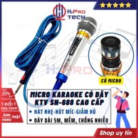 Mic Hát Karaoke Gia Đình KTV SN-688, Âm Thanh Trong, Chống Nhiễu, Dây 5M, Mic Có Dây KTV Cao Cấp