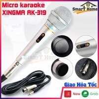 Mic Hát Karaoke Gia Đình , Mic Hát Karaoke XINGMA AK-319 Chống Hú Cao Cấp , Dây Dài 3M , Đầu Mic Có Màng Lọc Tạp Âm