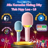 Mic Karaoke Bluetoolth tích hợp Loa, Míc hát karaoke L8 đèn LED RGB đổi màu, Micro đổi giọng 4 chế độ, Lọc Âm - Tạo Vang