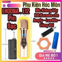 MIC Không Dây Đa Năng MINI EHOONA E12 | Micro Karaoke Cho Amply Cho Loa Kéo | Dành Cho Giáo Viên Trợ Giảng | Thu Âm Rõ Nét | Hát Hay Không Nhiễu | Giá Rẻ Chất Lượng | Vi Tính Hóc Môn | Mic không dây pin sạc