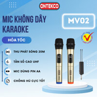 Mic không dây ONTEKCO HZ113/ MV02 dùng pin AA, hát Karaoke chuyên loa kéo - amply, bảo hành 12 Tháng