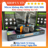 Mic Không Dây Shure UGX999, Mic hát karaoke chuyên Nghiệp,gia đình,Tự Động Dò Sóng Sạch, Chống Rú- rít, Độ Nhạy Cao.