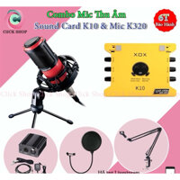 Mic Livestream Takstar PC-K320 đi Sound Card K10 đời 2020 cùng Nguồn 48v 2 Dây Mic Chân Kẹp Bàn Bảo Hành 06 Thàng