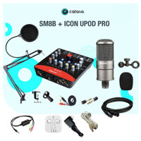 Mic Livestream Thu âm Sound Card ICON UPOD PRO & Mic TAKSTAR SM8B tặng Tai Nghe, Đèn Live, Phần Mềm Auto tune Cubase