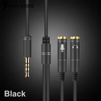 Mic Tai Nghe bộ Chuyển đổi 3.5mm Jack Âm Thanh Cáp Dây Nối Dài 32 cm