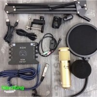 Mic thu âm bm900 Ami sound card XOX KS108 chân màng dây live stream MA2- bộ karaoke sound card XOX ks108 bản tiếng anh
