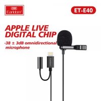 Mic Thu Âm Cho iPhone Chân Lightning kèm Jack Cắm Tai Nghe Earldom E40