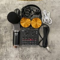 Mic Thu Âm ISK AT350 và Sound Card V8 có Bluetooth Auto-tune tặng tai 450 Bộ mic đã có dây livestream
