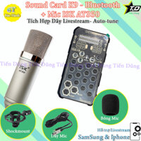 Mic Thu Âm ISK AT350 và Sound Card K9 có Bluetooth Auto-tune bản tiếng anh- Bộ mic đã có dây livestream