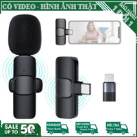 Mic Thu Âm Không Dây Cài Áo Lọc Tiếng Ồn K9 - Quay Video/Vlog/Review Sản Phẩm, Kết Nối Type-C, Iphone Lightning